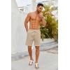 imageCOOFANDY Mens Casual Shorts Drawstring Summer Beach Shorts Lightweight Elastic Waist Vacation Short with PocketsKhaki