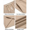 imageCOOFANDY Mens Casual Shorts Drawstring Summer Beach Shorts Lightweight Elastic Waist Vacation Short with PocketsKhaki