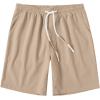 imageCOOFANDY Mens Casual Shorts Drawstring Summer Beach Shorts Lightweight Elastic Waist Vacation Short with PocketsKhaki