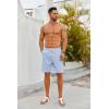 imageCOOFANDY Mens Casual Shorts Drawstring Summer Beach Shorts Lightweight Elastic Waist Vacation Short with PocketsLight Blue