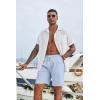 imageCOOFANDY Mens Casual Shorts Drawstring Summer Beach Shorts Lightweight Elastic Waist Vacation Short with PocketsLight Blue