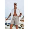 imageCOOFANDY Mens Casual Shorts Drawstring Summer Beach Shorts Lightweight Elastic Waist Vacation Short with PocketsLight Gray