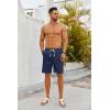 imageCOOFANDY Mens Casual Shorts Drawstring Summer Beach Shorts Lightweight Elastic Waist Vacation Short with PocketsNavy Blue