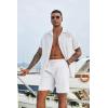 imageCOOFANDY Mens Casual Shorts Drawstring Summer Beach Shorts Lightweight Elastic Waist Vacation Short with PocketsWhite