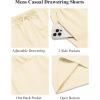 imageCOOFANDY Mens Casual Shorts Elastic Waist Drawstring Lightweight Dry Quick Summer Beach ShortsBeige
