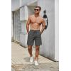 imageCOOFANDY Mens Casual Shorts Elastic Waist Drawstring Lightweight Dry Quick Summer Beach ShortsDark Grey