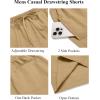 imageCOOFANDY Mens Casual Shorts Elastic Waist Drawstring Lightweight Dry Quick Summer Beach ShortsDark Khaki