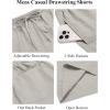 imageCOOFANDY Mens Casual Shorts Elastic Waist Drawstring Lightweight Dry Quick Summer Beach ShortsLight Grey