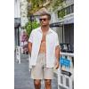 imageCOOFANDY Mens Casual Shorts Elastic Waist Drawstring Lightweight Dry Quick Summer Beach ShortsLight Grey
