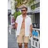 imageCOOFANDY Mens Casual Shorts Elastic Waist Drawstring Lightweight Dry Quick Summer Beach ShortsLight Khaki