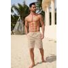 imageCOOFANDY Mens Casual Shorts Elastic Waist Drawstring Lightweight Dry Quick Summer Beach ShortsLight Khaki