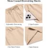 imageCOOFANDY Mens Casual Shorts Elastic Waist Drawstring Lightweight Dry Quick Summer Beach ShortsLight Khaki
