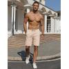 imageCOOFANDY Mens Casual Shorts Elastic Waist Drawstring Lightweight Dry Quick Summer Beach ShortsLight Khaki