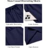 imageCOOFANDY Mens Casual Shorts Elastic Waist Drawstring Lightweight Dry Quick Summer Beach ShortsNavy Blue