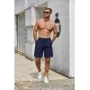 imageCOOFANDY Mens Casual Shorts Elastic Waist Drawstring Lightweight Dry Quick Summer Beach ShortsNavy Blue