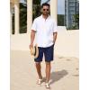 imageCOOFANDY Mens Casual Shorts Elastic Waist Drawstring Lightweight Dry Quick Summer Beach ShortsNavy Blue
