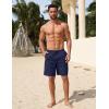 imageCOOFANDY Mens Casual Shorts Elastic Waist Drawstring Lightweight Dry Quick Summer Beach ShortsNavy Blue