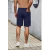 imageCOOFANDY Mens Casual Shorts Elastic Waist Drawstring Lightweight Dry Quick Summer Beach ShortsNavy Blue