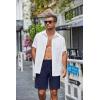 imageCOOFANDY Mens Casual Shorts Elastic Waist Drawstring Lightweight Dry Quick Summer Beach ShortsNavy Blue