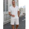 imageCOOFANDY Mens Linen Shorts 9quot Elastic Waist Drawstring Casual Shorts Lightweight Summer Beach ShortsAwhite