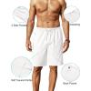imageCOOFANDY Mens Linen Shorts 9quot Elastic Waist Drawstring Casual Shorts Lightweight Summer Beach ShortsAwhite