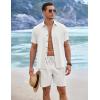 imageCOOFANDY Mens Linen Shorts 9quot Elastic Waist Drawstring Casual Shorts Lightweight Summer Beach ShortsAwhite