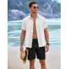imageCOOFANDY Mens Linen Shorts 9quot Elastic Waist Drawstring Casual Shorts Lightweight Summer Beach ShortsBlack