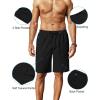 imageCOOFANDY Mens Linen Shorts 9quot Elastic Waist Drawstring Casual Shorts Lightweight Summer Beach ShortsBlack