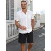 imageCOOFANDY Mens Linen Shorts 9quot Elastic Waist Drawstring Casual Shorts Lightweight Summer Beach ShortsBlack