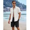 imageCOOFANDY Mens Linen Shorts 9quot Elastic Waist Drawstring Casual Shorts Lightweight Summer Beach ShortsBlack