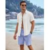 imageCOOFANDY Mens Linen Shorts 9quot Elastic Waist Drawstring Casual Shorts Lightweight Summer Beach ShortsBlue