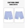 imageCOOFANDY Mens Linen Shorts 9quot Elastic Waist Drawstring Casual Shorts Lightweight Summer Beach ShortsBlue