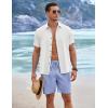 imageCOOFANDY Mens Linen Shorts 9quot Elastic Waist Drawstring Casual Shorts Lightweight Summer Beach ShortsBlue