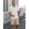 imageCOOFANDY Mens Linen Shorts 9quot Elastic Waist Drawstring Casual Shorts Lightweight Summer Beach ShortsKhaki