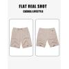 imageCOOFANDY Mens Linen Shorts 9quot Elastic Waist Drawstring Casual Shorts Lightweight Summer Beach ShortsKhaki
