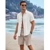 imageCOOFANDY Mens Linen Shorts 9quot Elastic Waist Drawstring Casual Shorts Lightweight Summer Beach ShortsKhaki