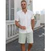 imageCOOFANDY Mens Linen Shorts 9quot Elastic Waist Drawstring Casual Shorts Lightweight Summer Beach ShortsLight Green