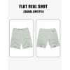 imageCOOFANDY Mens Linen Shorts 9quot Elastic Waist Drawstring Casual Shorts Lightweight Summer Beach ShortsLight Green