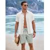 imageCOOFANDY Mens Linen Shorts 9quot Elastic Waist Drawstring Casual Shorts Lightweight Summer Beach ShortsLight Green