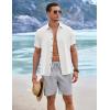 imageCOOFANDY Mens Linen Shorts 9quot Elastic Waist Drawstring Casual Shorts Lightweight Summer Beach ShortsLight Grey