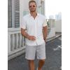 imageCOOFANDY Mens Linen Shorts 9quot Elastic Waist Drawstring Casual Shorts Lightweight Summer Beach ShortsLight Grey