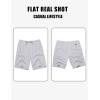 imageCOOFANDY Mens Linen Shorts 9quot Elastic Waist Drawstring Casual Shorts Lightweight Summer Beach ShortsLight Grey