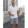 imageCOOFANDY Mens Linen Shorts 9quot Elastic Waist Drawstring Casual Shorts Lightweight Summer Beach ShortsNavy Blue