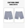 imageCOOFANDY Mens Linen Shorts 9quot Elastic Waist Drawstring Casual Shorts Lightweight Summer Beach ShortsNavy Blue