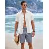 imageCOOFANDY Mens Linen Shorts 9quot Elastic Waist Drawstring Casual Shorts Lightweight Summer Beach ShortsNavy Blue