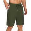 imageCOOFANDY Mens Summer Beach Shorts Lightweight Elastic Waist Drawstring Casual Shorts with PocketArmy Green