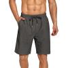 imageCOOFANDY Mens Summer Beach Shorts Lightweight Elastic Waist Drawstring Casual Shorts with PocketBlackDgrey