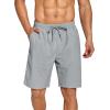 imageCOOFANDY Mens Summer Beach Shorts Lightweight Elastic Waist Drawstring Casual Shorts with PocketBlackLgrey