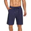 imageCOOFANDY Mens Summer Beach Shorts Lightweight Elastic Waist Drawstring Casual Shorts with PocketBlackNavy