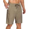 imageCOOFANDY Mens Summer Beach Shorts Lightweight Elastic Waist Drawstring Casual Shorts with PocketBrown